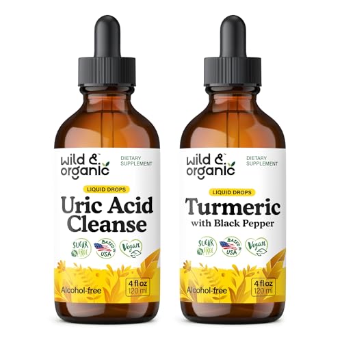 Luonnonmukainen ja orgaaninen virtsahappo Puhdistus Tincture 4 fl oz & Turmeric Tincture 4 fl oz