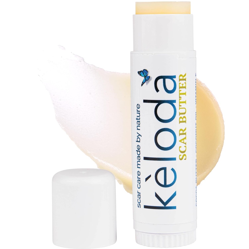 Keloid Scar Care Butter Stick, Scars & Keloids Treatment Balm, for Kirurgin arvet & Keloids Piercings, Stretch Marks, Akne, Anti-Scar Cocoa, Shea Butter, Coconut, & Jojoba Oils