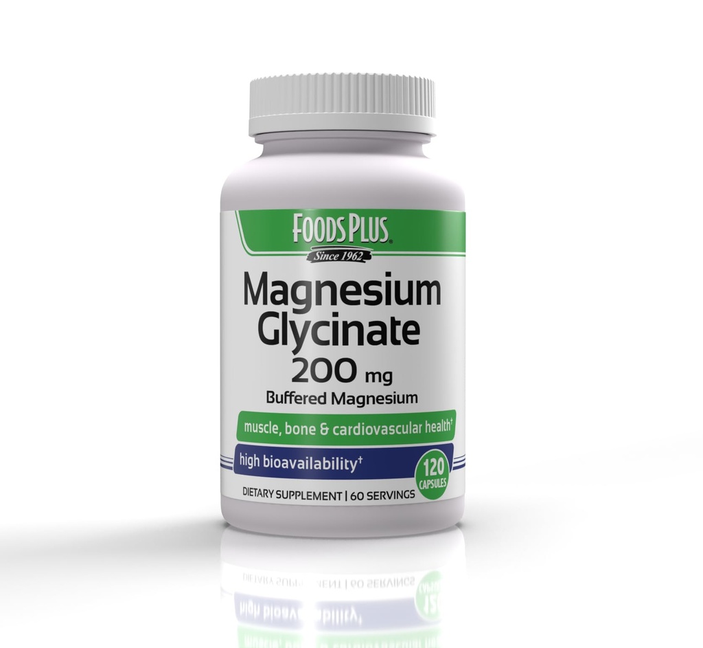 Magnesium Glycinate 200 mg/annos, lihakset ja kardiovaskulaarinen terveys, puskuroitu magnesium, terveys ja ravintoaineenvaihdunta, korkea hyötyosuus, 60 tarjoilua