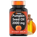 tnvitaminer Pumpkin Seed Oil - 2000 mg Per Servering x 120 Softgels | Pumpkin Seed Oil Extract Supplement för hårväxt och blåskontroll *