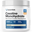 Bucked Up Pure Micronized Kreatin Monohydrat för kvinnor och män - Lätt att Mixa och Unflavored - 5G Per Servering - 50 portioner - 250 Grams Per Container