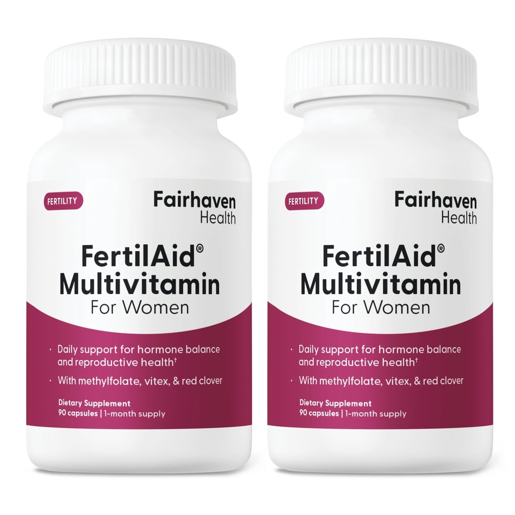Fairhaven Health FertilAid naisten prenataalinen vitamiini hedelmällisyys lisäravinteet naisille Conception for Her Vitex ja Folate Support Cycle Säännöllisyys ja Ovulation* 180 kapselia