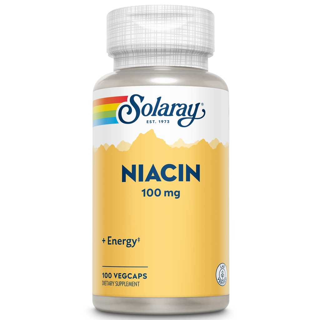 SOLARAY Niacin 100 mg, B3-vitamiini 