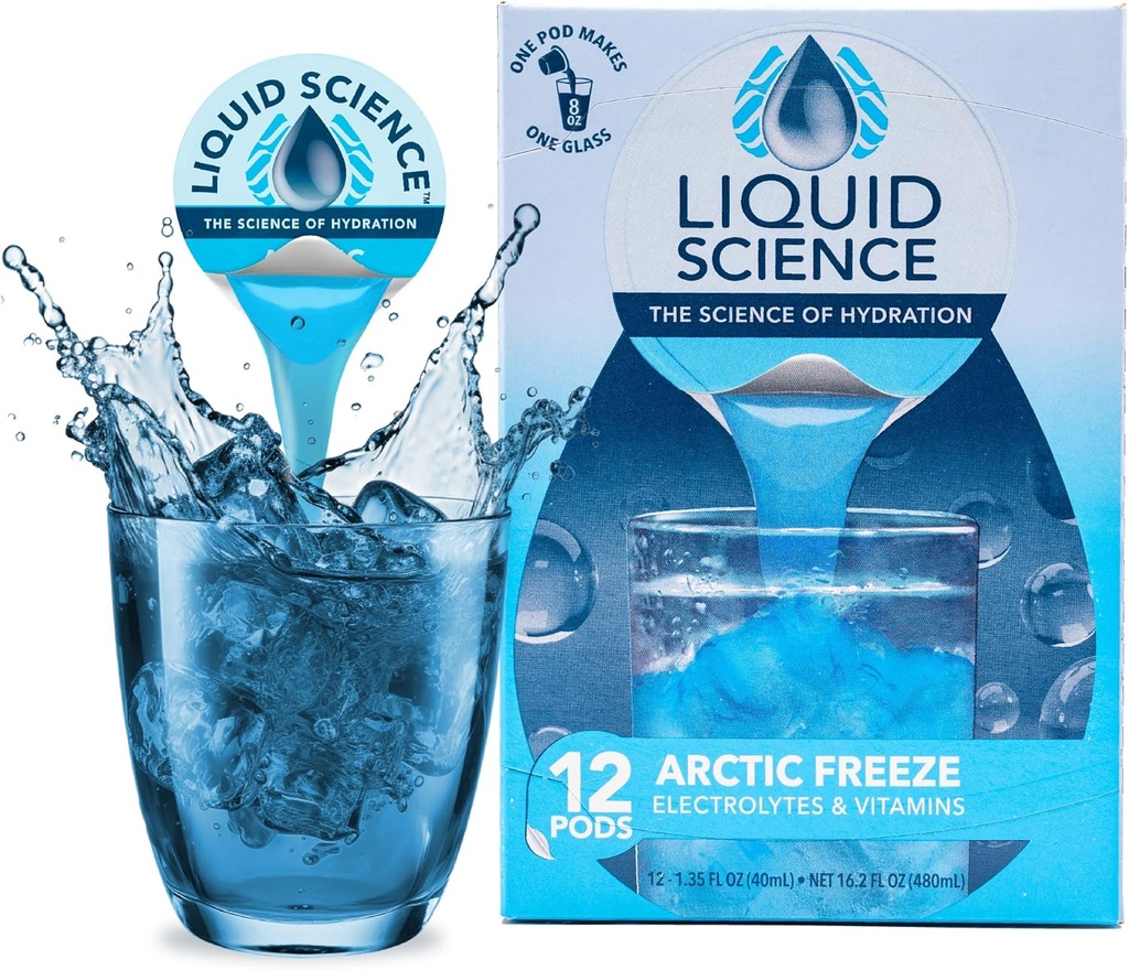 Java House Liquid Science Arctic Freeze Single Serve Hydration Pods - Kuori ja kaada - Cool Blue Vadelma Hydration - Pakkaus 12