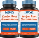 Nova Nutritions 2 Pack Konjac Root Glucomannan kapselit 2000 mg/Serving Veggie Caps 180 Count (yhteensä 360 kapselia)