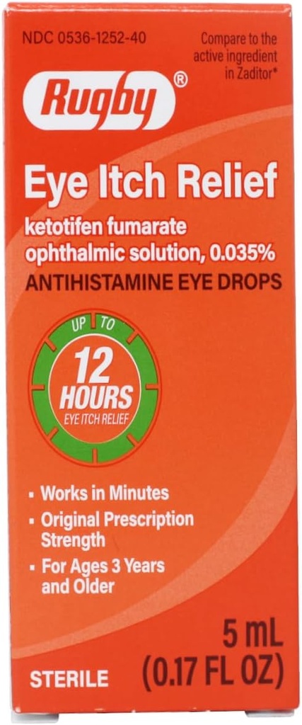 RUGBY LABORATORIOITTEET Silmän kutiamisen lievittäminen Antihistamiinin tihkurat 0,17 Fl Oz