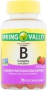 Spring Valley B-Complex aikuisen Gummy 70 Count - Natural Wild Mansikka maku (Pakkaus toukokuussa Vary)