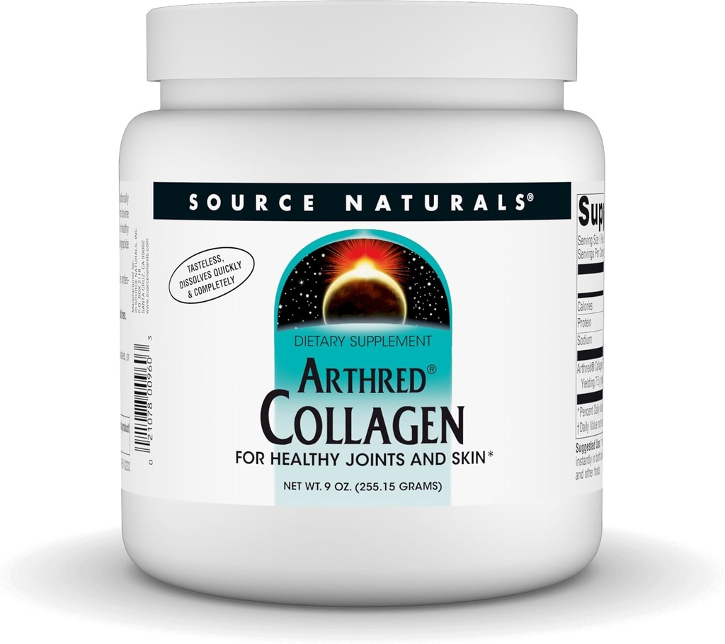 Source Naturals Niveliä Collagen Protein Powder - makuamaton nopea liuottaminen Hydrolysed Peptides - ikääntymistä tukeva tuki luun, Joint & Skin Health - 9 oz (30 tarjoilua)