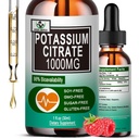 Kaliumsitraattinesteen nestepisaroita,Potassium täydentää 1000 mg nestemäistä tukea lihaskramp lievittää, sydämen terveys ja uni, korkea imeytyvä aikuisille naiset ja miehet, vegaaninen, 30 tarjoilua