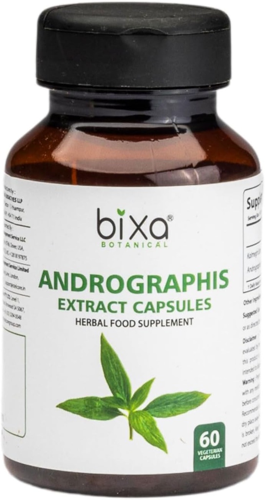 Bixa BOTANIC Ayurvedic Natural Herbal Supplement Andrographis (Kalmegh) Extract 20% Andrographolide ... Natural Liver Tonic ...