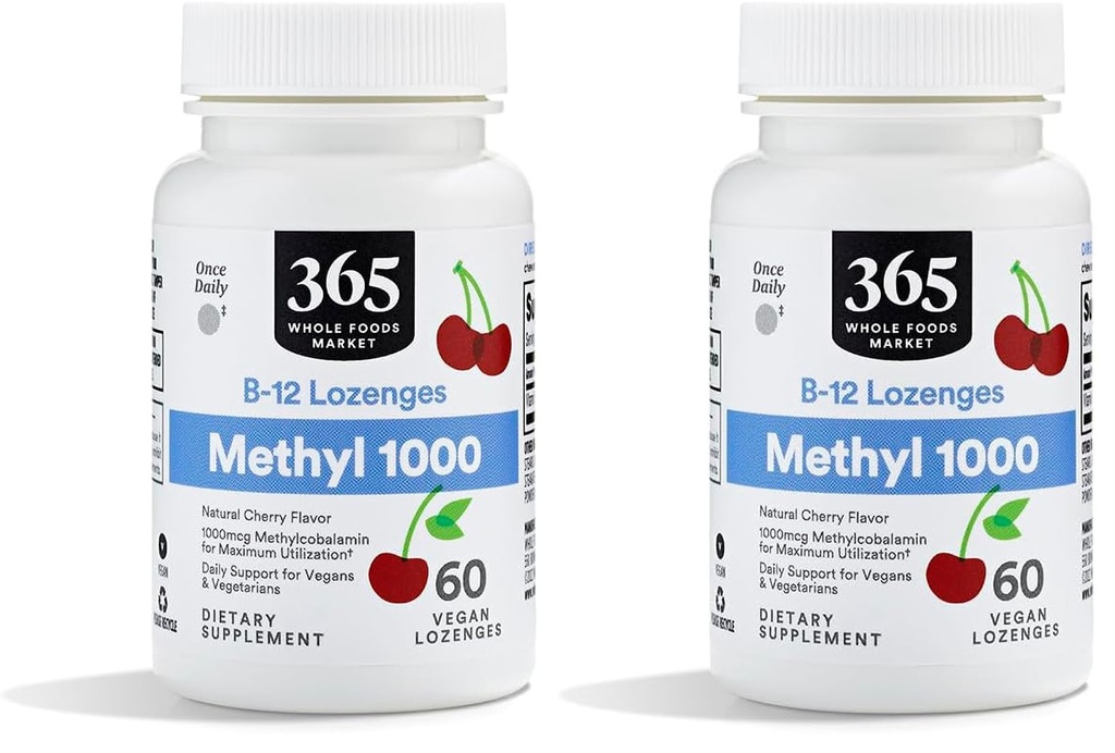 Koko ruokatori, Metyyli B-12 Lozenges 1000 mcg, Cherry Flavor, 60 ct (pakkaus 2)