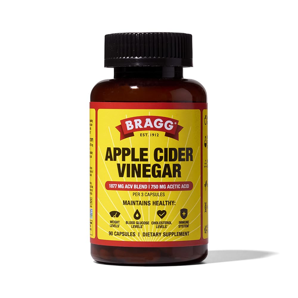 Bragg Apple Siideri Viinietikka kapselit D-vitamiinia ja sinkki - 90 kapselia - Tukee Immuunijärjestelmä