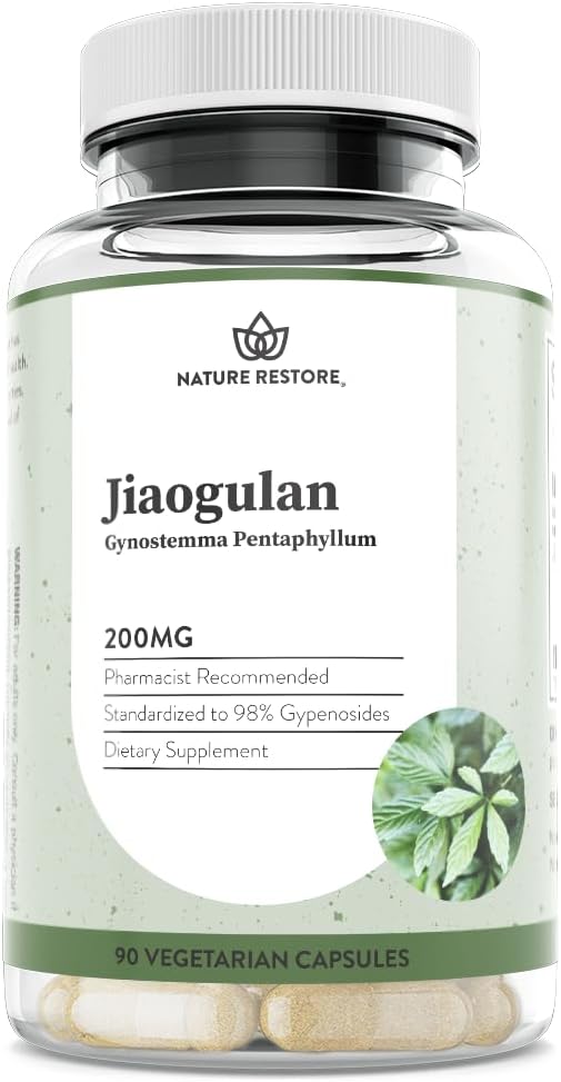Jiaogulan Extract Supplement, Our Gynostemma Pentaphyllum är standardiserad till 98 procent Gypenosides, Natural AMPK Activator, Non GMO, Gluten Free, 90 Gynostemma Capsules, Vegan
