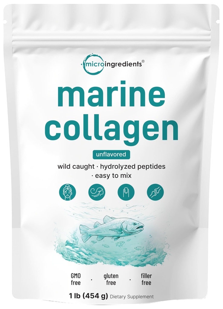 Micro Ingredients Marine Collagen Peptides Powder, 1 lb 
