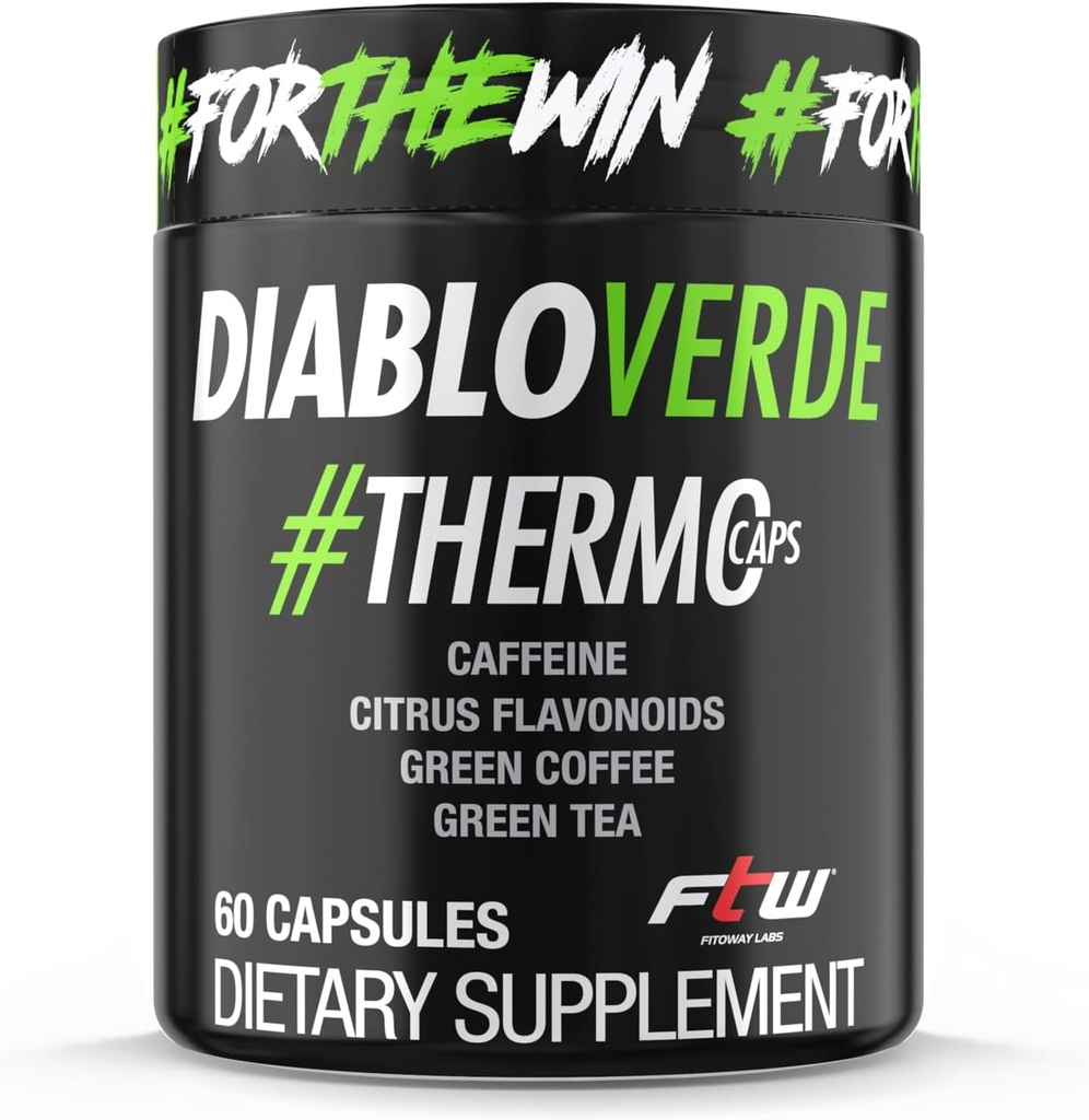 Diablo Verde Thermo Caps - 395 mg kofeiini, Citrus, vihreä kahvi, vihreä tee - 60 kapselia, 60 tarjoilua