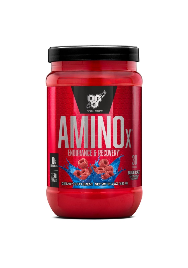 BSN Amino X lihasten Recovery & Endurance Powder kanssa BCAAs, 10 grammaa Aminohappoja, Keto Friendly, Kofeiiniton, Tuki Endurance, Zero Sugar, Sininen Raz, 30 annosta (Pakkaus May Vary)