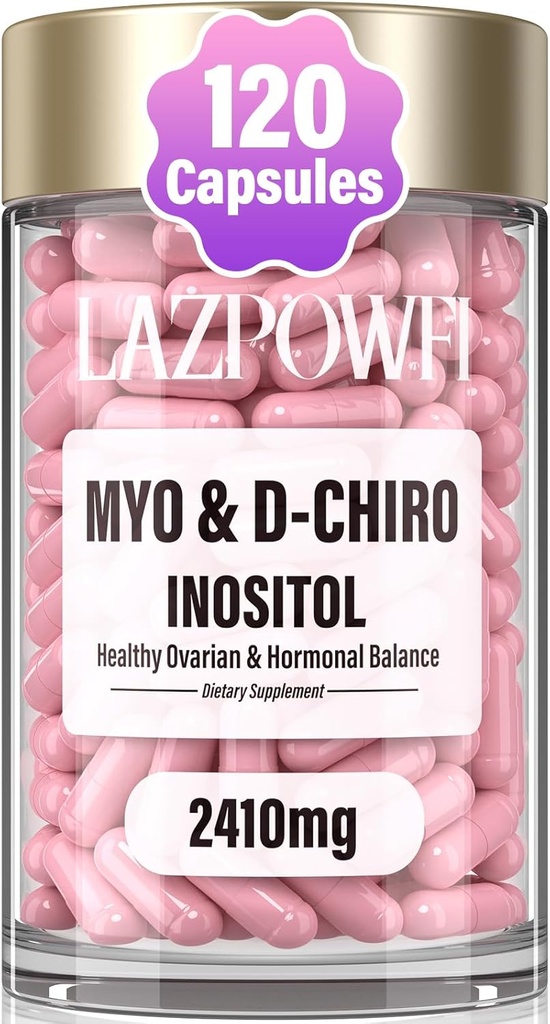 Inositoli täydennysosa - Myo-Inositoli ja D-Chiro Inositoli Plus Folaatti ja D-vitamiini - Terve Hormoni Balance & terve munasarja tuki naisille Ihanteellinen 40:1 Ratio-009