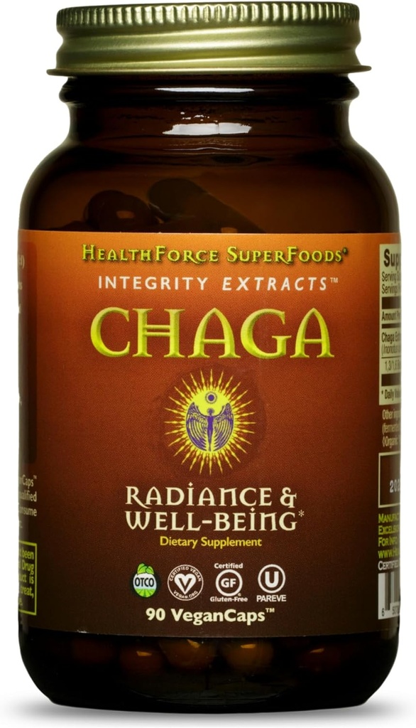 HealthForce SuperFoods Eheys Otteita Chaga Kapseli - 90 vegan kapselia
