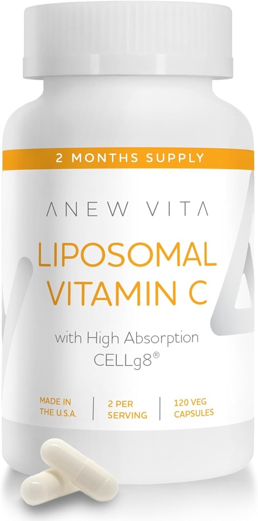 Liposomaalinen C-vitamiini täydentää - tehostettu immuniteetin tuki, antioksidantti Rich, optimaalinen imeytyminen ja biologinen hyötyosuus, askorbiinihappo teho, ei-GMO, gluteeniton, kasvis-Baseed - 120 kasviskapselit