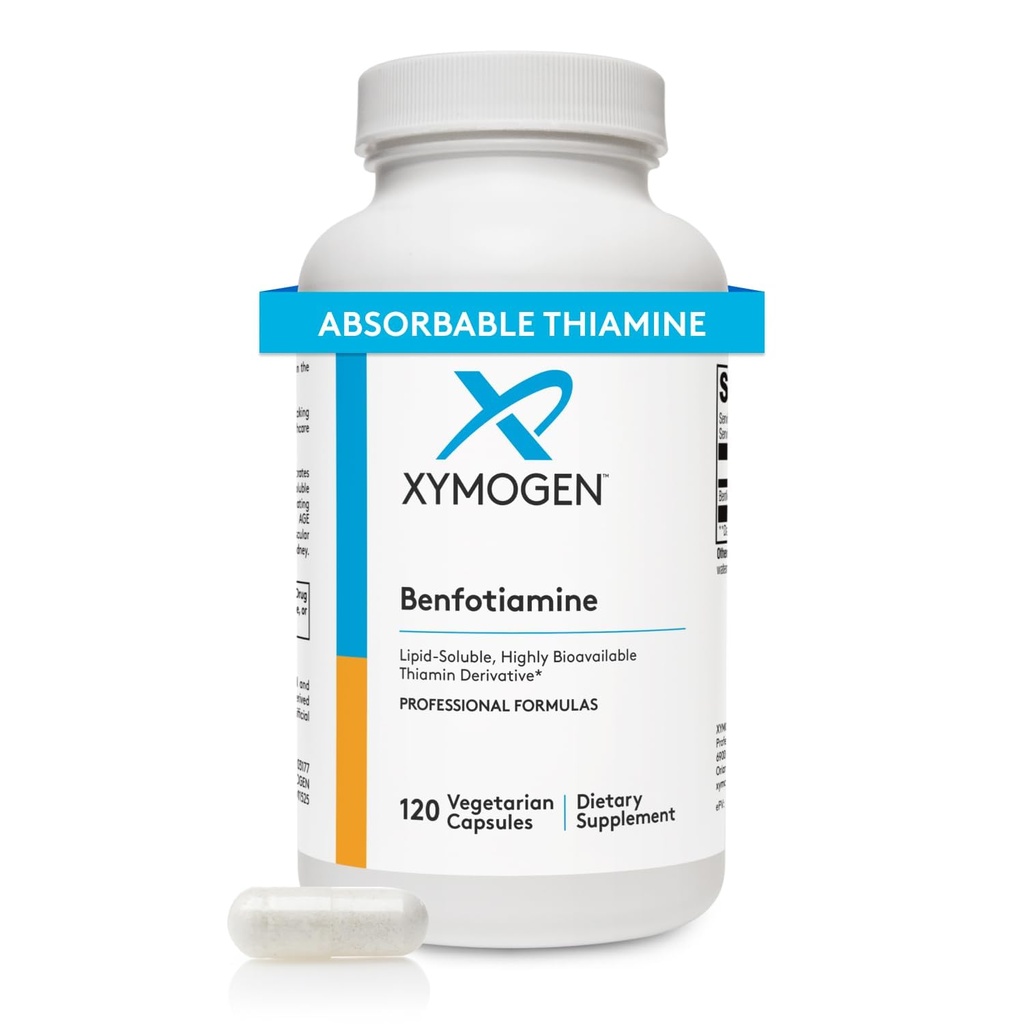 XYMOGEN Benfotiamiini 300 mg - Erittäin biologisesti hyödynnettävissä oleva tiamiini B1 lisäravinteet, joilla tuetaan aineenvaihduntaa, hermostoa ja verisuonistoa (120 kapselia)