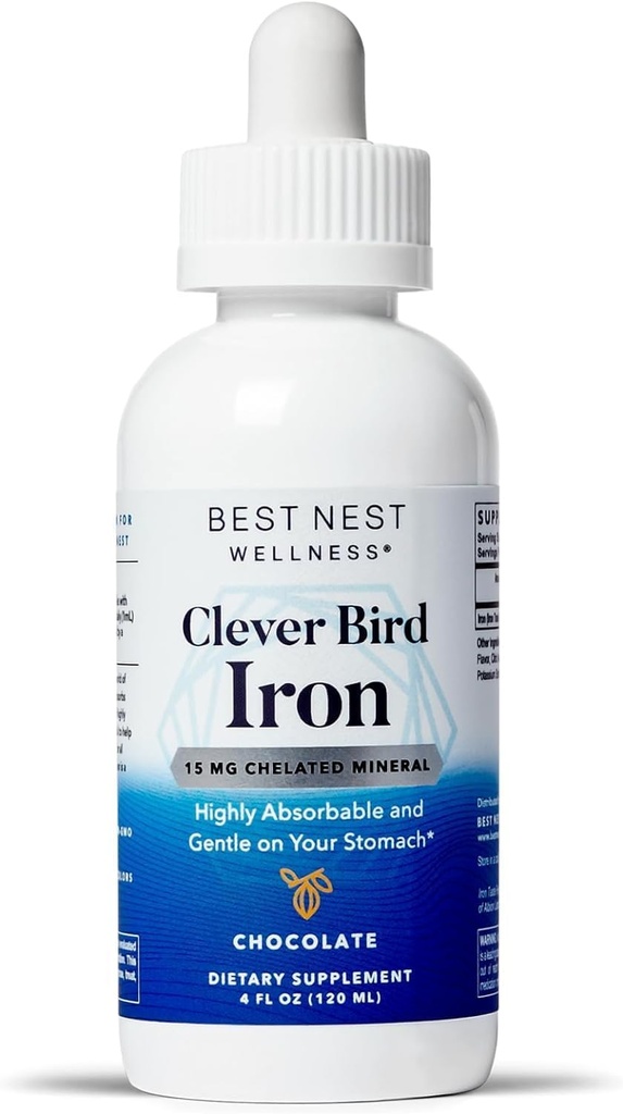 Paras pesän wellness Liquid Iron - Brain Health Support Supplement Albion Maku-Irea Iron - Aids Energy & Red Blood Cell Production - Biosavable Iron Formula - suklaa, 4 fl oz (120 tarjoilua)