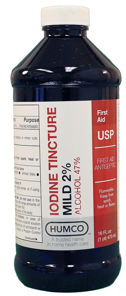 Humco jodi Tincture Lievä 2%, USP, 16 oz.