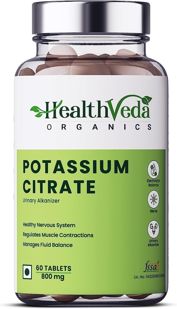Kaliumcitrat 800 mg (60 Veg tabletter) 100% växtbaserade med inga kända biverkningar - av Exportmart