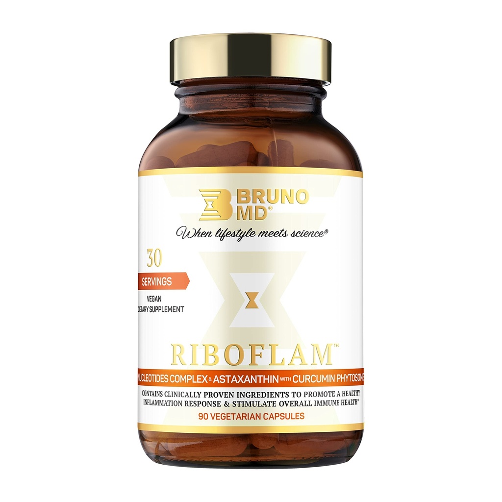 Riboflam, kliinisesti todistettu immuunijärjestelmän tehosteainesosat, terveen tulehtumisen vaste, Curcumin Phytosome, Nukleotidit, 100% Vegaani
