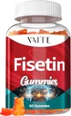 Fisetiini Lisäravinteet 500mg - Gummy Supplement, Tehokas antioksidanttien sekoitus solukkoterveyden tuki - Vegan & ei-GMO Formula Flavonoidit & Kasviuutteet, Boost kognitiivinen toiminto, 60 Gummy