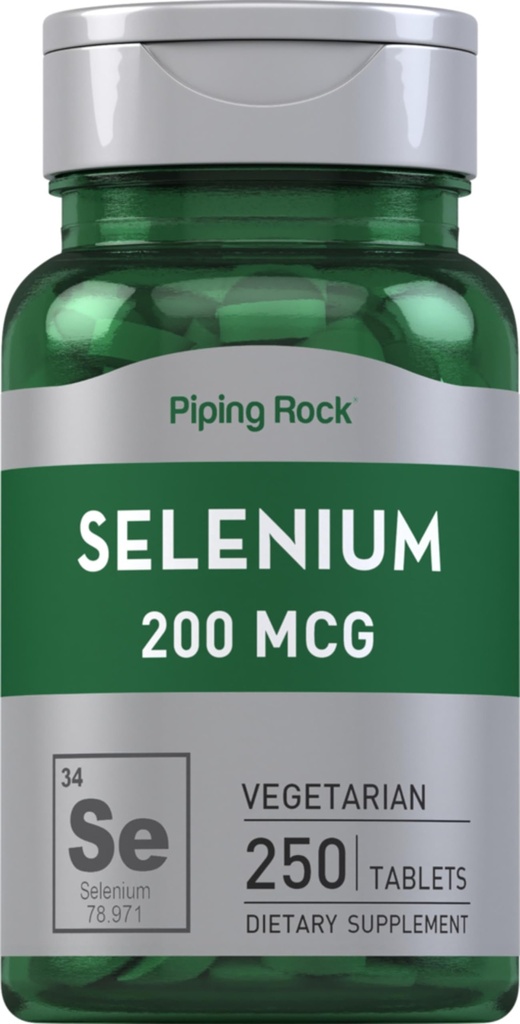 Piping Rock Selenium 200mcg ... 250 tablettia... Kasvisruoka, ei-GMO, & Gluteeniton Suppleemnt