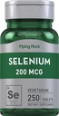Piping Rock Selenium 200mcg | 250 tabletter | Vegetarisk, icke-GMO och Glutenfri försörjning