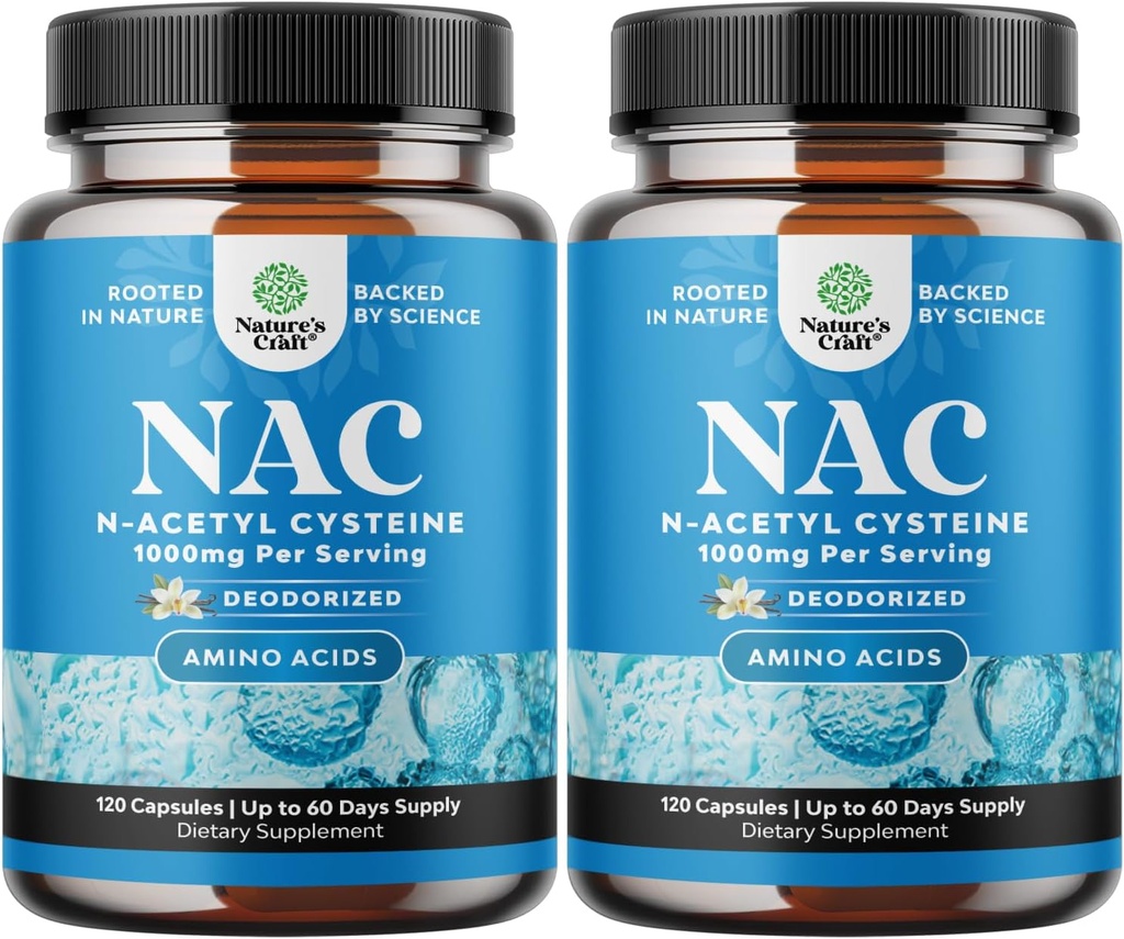 NAC täydentää N-Acetyl Cysteine 1000 mg - Vegan korkea imeytyminen Ei- haalea NAC 1000 mg kapselit Glutatione Precursor maksan Cleanse Detox & Repair Plus Lung Health and Immuniteetti tuki (4 kuukautta)