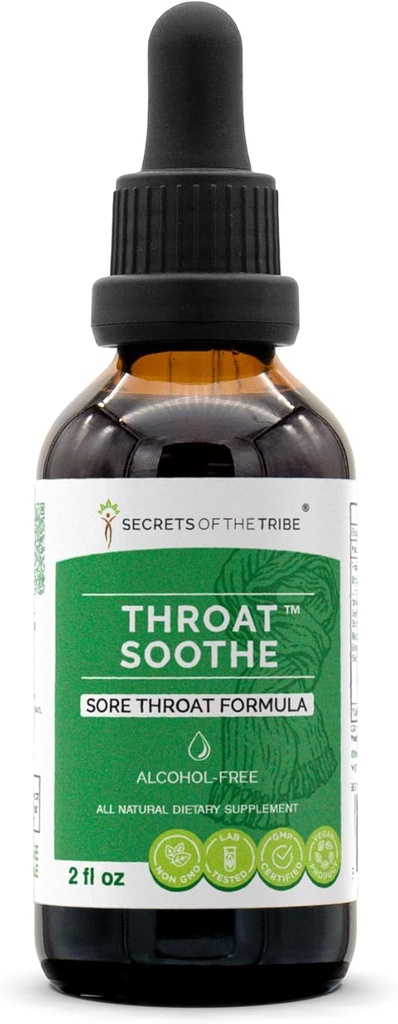 Kurkku Soothe Alkoholiton uute, Korkea-Potency Kasviperäisten Drops, Tincture Valmistettu Tincture, Licorice, Lippainen Elm, Marshmallow, Salvia, Echinacea, Elderberry. Kurkun kaava 2 oz