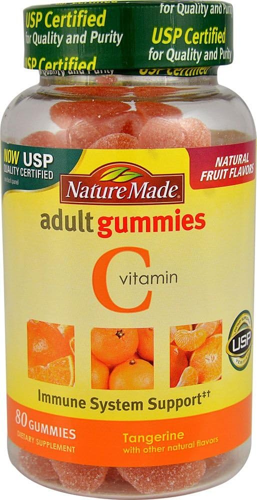 Luonto tehty C-vitamiini aikuisten Gummies, tangeriini 80 ea (pakkaus 4)