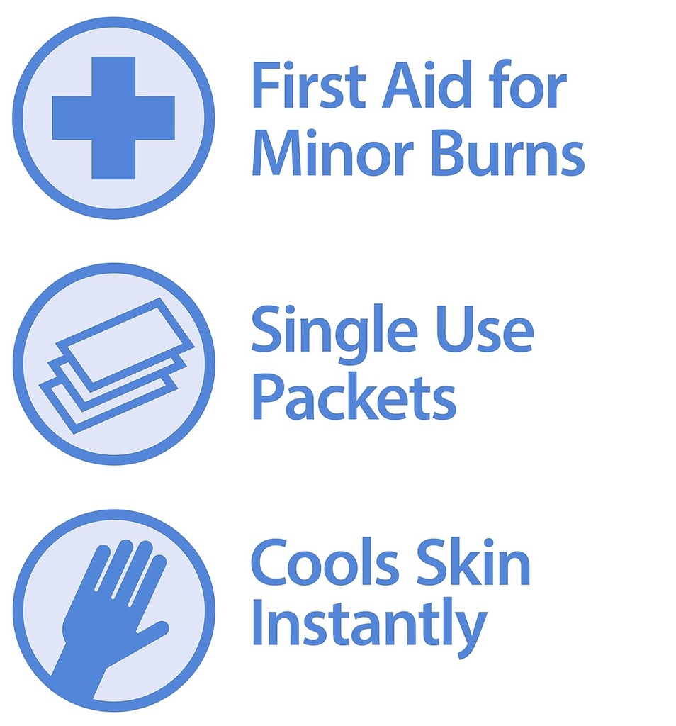Globe First Aid Burn Gel med Aloe 0.9g Packets (Box av 144) Avancerad första hjälpen Gel för tillfällig lindring av mindre burns, skär och skrapor
