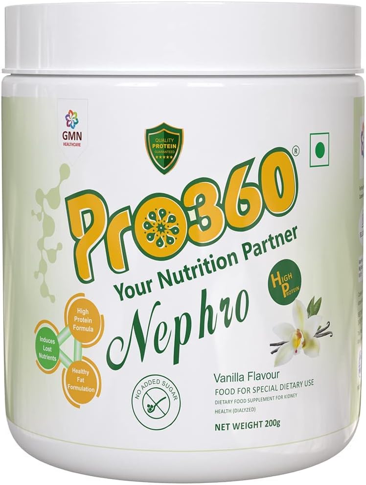 Nepeta Nephro Protein Dialysis Care Nutritional Supplement Powder L-Carnitine för Renal Health - No Added Sugar, Vanilla Flavour 200g