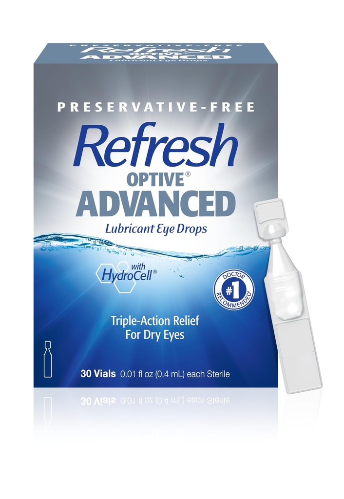 Virkistä Optimaalinen Advanced Lubricant Eye Drops, Säilöntävapaa, 0, 01 Fl Oz yhden käyttökerran säiliöt, 30