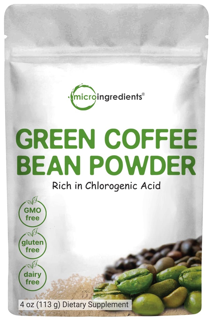 Pure Green Coffee Bean Extract, 4 Ounce, Filler Ilmainen luonnon kofeiini, Green Coffee Bean Fat Burn täydentää 50% Klorogeeninen happo, tukee aineenvaihdunta ja painonhallinta, Vegaani ystävällinen