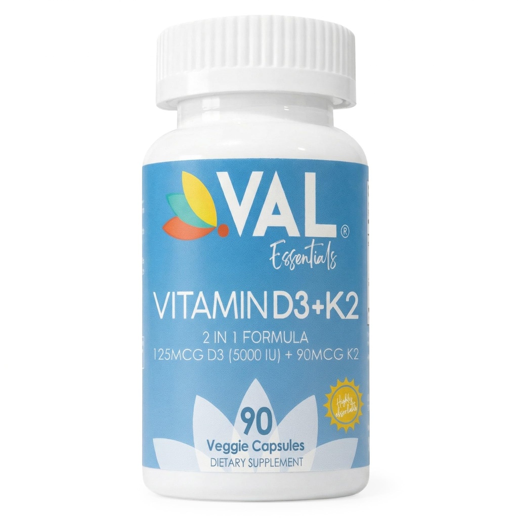 VAL D3-vitamiini + K2 (MK-7) 5000 IU & 90 mikrog ... Bone & Heart Health Support