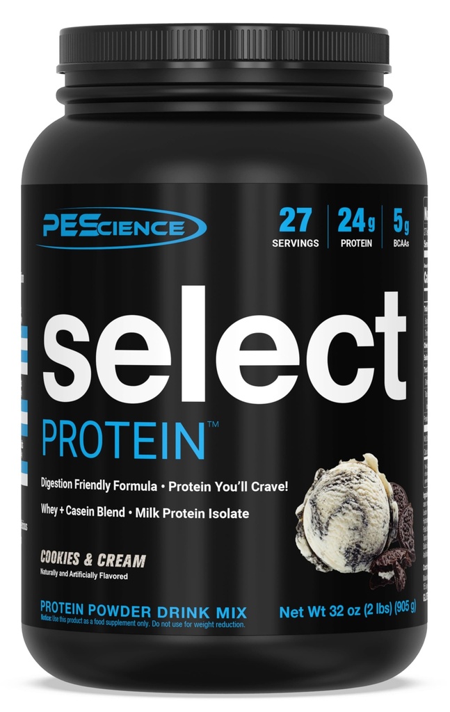 PEScience Select Protein Powder, Whey and Casein Blend, Clean Protein Powder for Women and Men, Low Calorie, Low Carb, Keto Friendly, Gluteenittomat - Evästeet ja kerma - 27 Tarjoukset