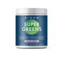 BIOHM Super Greens, Green Superfood Powder (8,5 Oz, 30 Servings) Antioksidantti Kasvisjauhe & Smoothie Mix, 34 Superfoods & Spirulana, Dgestive Enzymes, Prebiootit ja Probiootit, sekoitettu Berry Flavor