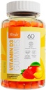 Khair Hal Vitamin D3 Gummies för Bone & Muscle Support - Non-GMO, Gluten & Gelatin Free, Vegetarian, Halal-Certified, Natural Mango, Peach & Strawberry Flavors - 60 Gummies