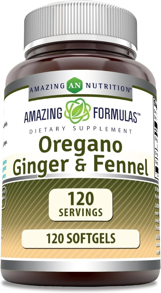 Hämmästyttävä Formula Oregano Oil inkivääri & Fennel Supplement 