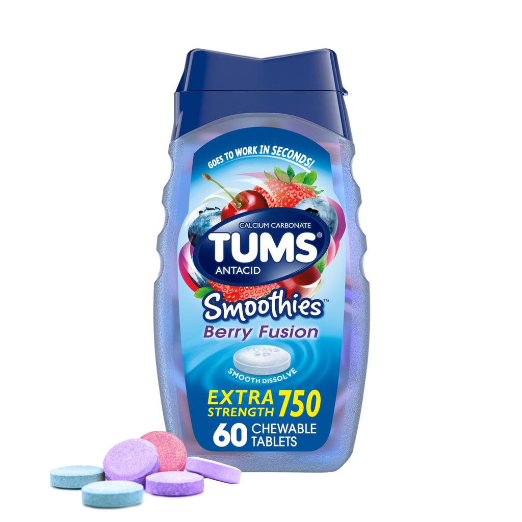 TUMS Antasidi Smoothies Berry Fusion Tabletit 60