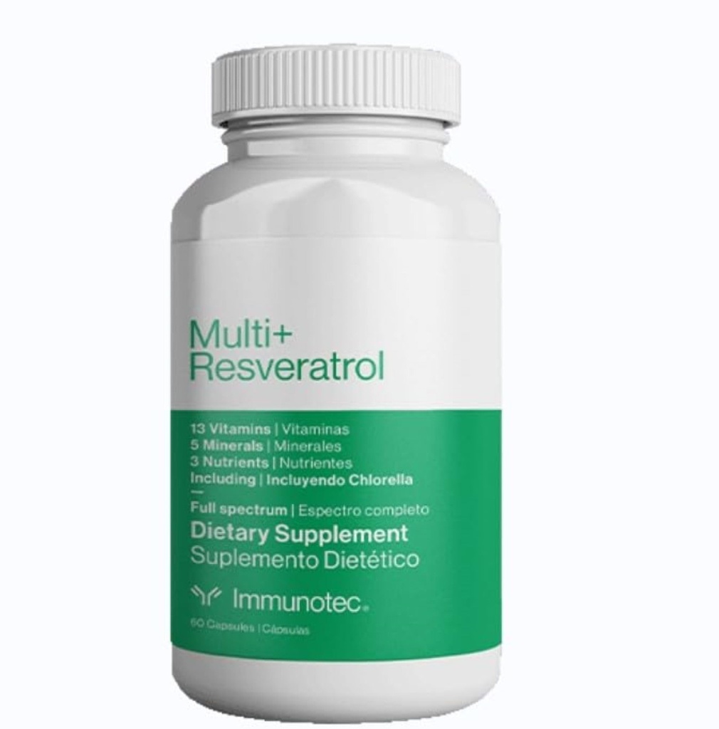 Immunotec - Multi+ Resveratrol - Full Spectrum Ravintolisä - 13 vitamiineja, 5 Minerals, 3 ravintoaineita klorella