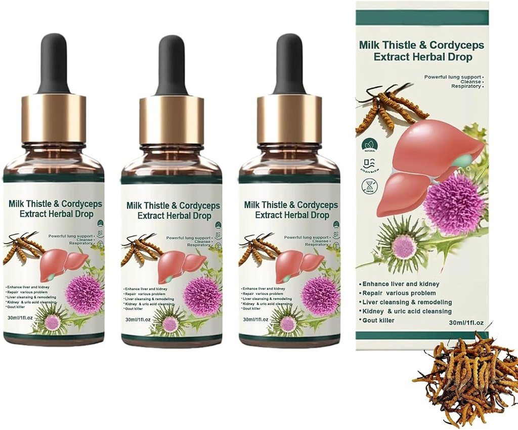 Cordyceps Sinensis Extract - Lung Clearing Drops - Clean & Breathe, Promotes Self-siivous Keuhkot, Keuhkojen puhdistus Herbal Drops