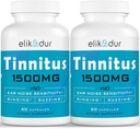 1500 MG Tinnitus sormusten korvalle, tinnitus täydentää korvan sormuksen, yleiskäyttöinen kasviperäisten Blend, korvan tinnitus naisille, (60 Caps, 2- pakkanen)