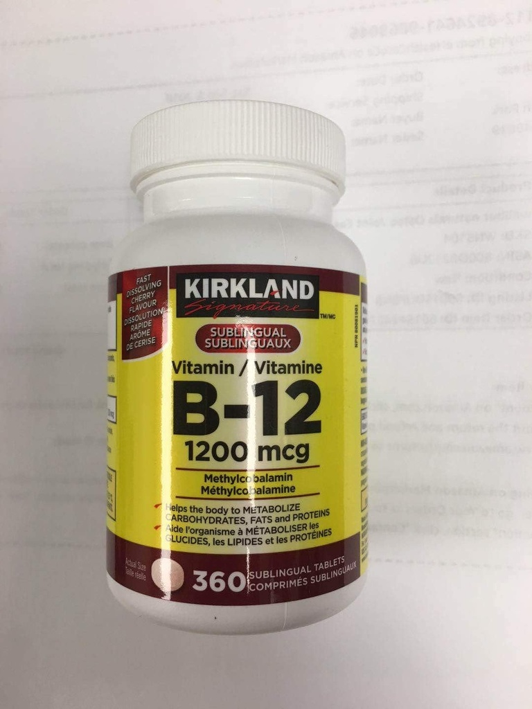 Kirkland Allekirjoitus B12, 1200 mikrog, 360 tablettia
