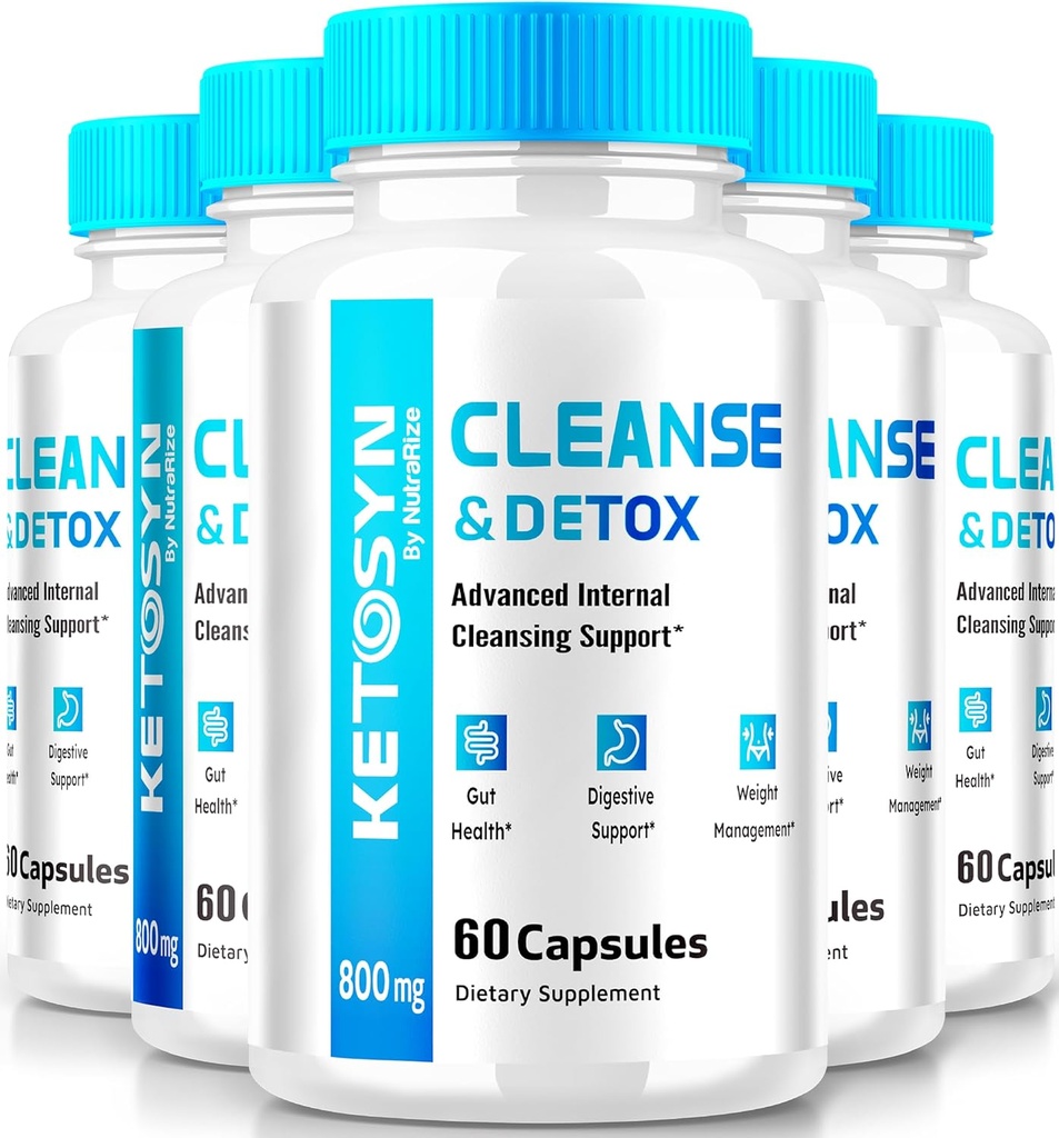 (5 Pack) Ketosyn Cleanse & Detox Capsules, Ketosyn Pills for Advanced Weight Loss, Maximum Strength Keto Blend Support Supplement, Keto Syn Internal Cleansing Pastillas Reviews (300 kapslar)