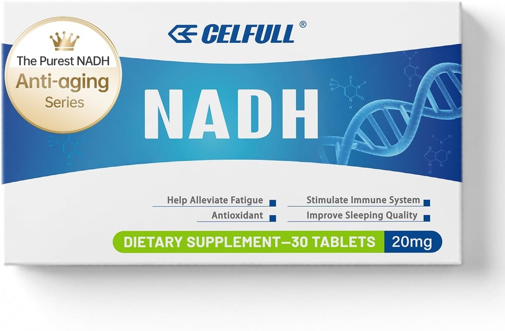 CELFULL NADH täydennysosa 40 mg Enchance NAD+ Immuunitukea anti-aging solujen Regeneration Energy & Krooninen väsymys täydentää